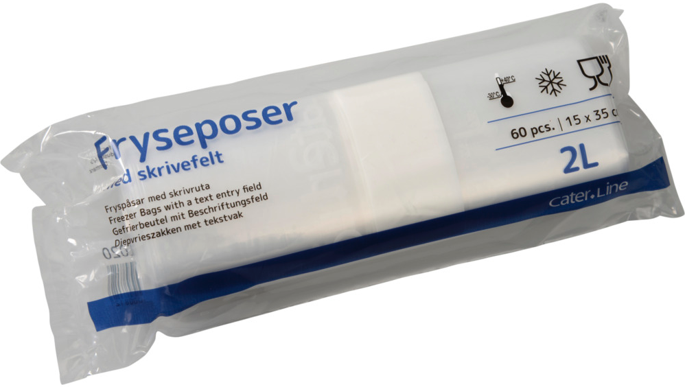 Frysepose, 2 l, klar, LDPE/virgin, 15x35cm 15 rl/krt