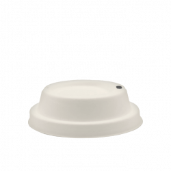 Bagasse-låg til 8 oz kopper, Ø80mm, hvid, kolli 1000stk/krt