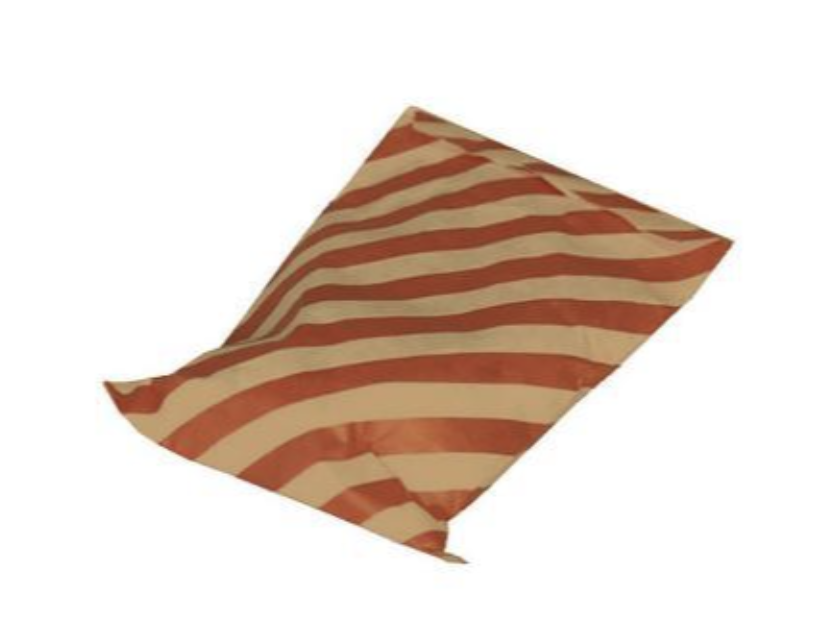 Konfektpose, 90x140 mm, kraft brun m/røde striber - 1000 stk/krt