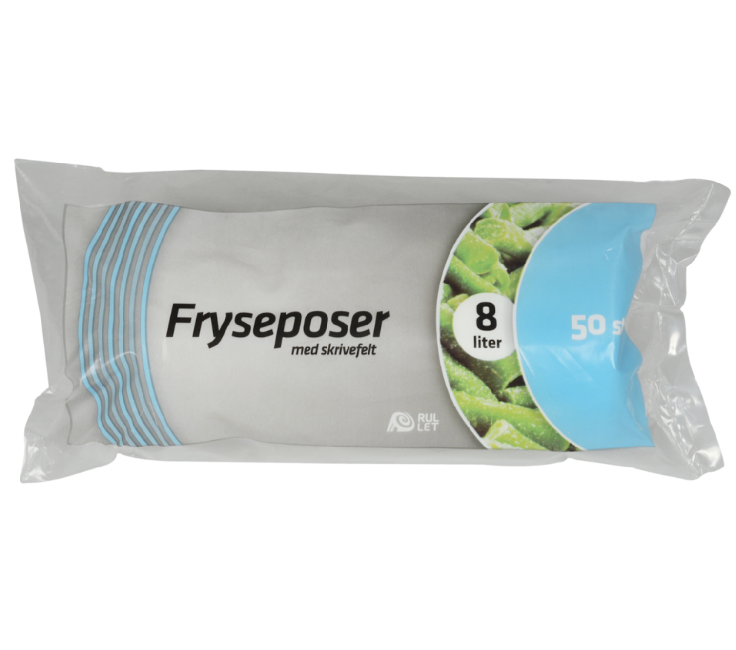 Frysepose, 8 l, klar, LDPE/virgin, 25x50cm 10 rl/krt