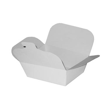 Kinaæske lille hvid karton/PE 500ml 89x109x48mm 10x60 stk/krt