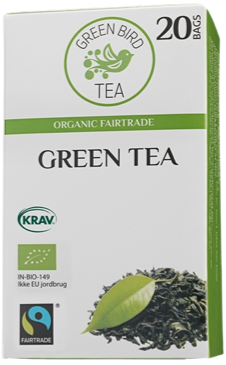 Green Bird Grøn Te Økologisk Fairtrade Krav 8x20 breve