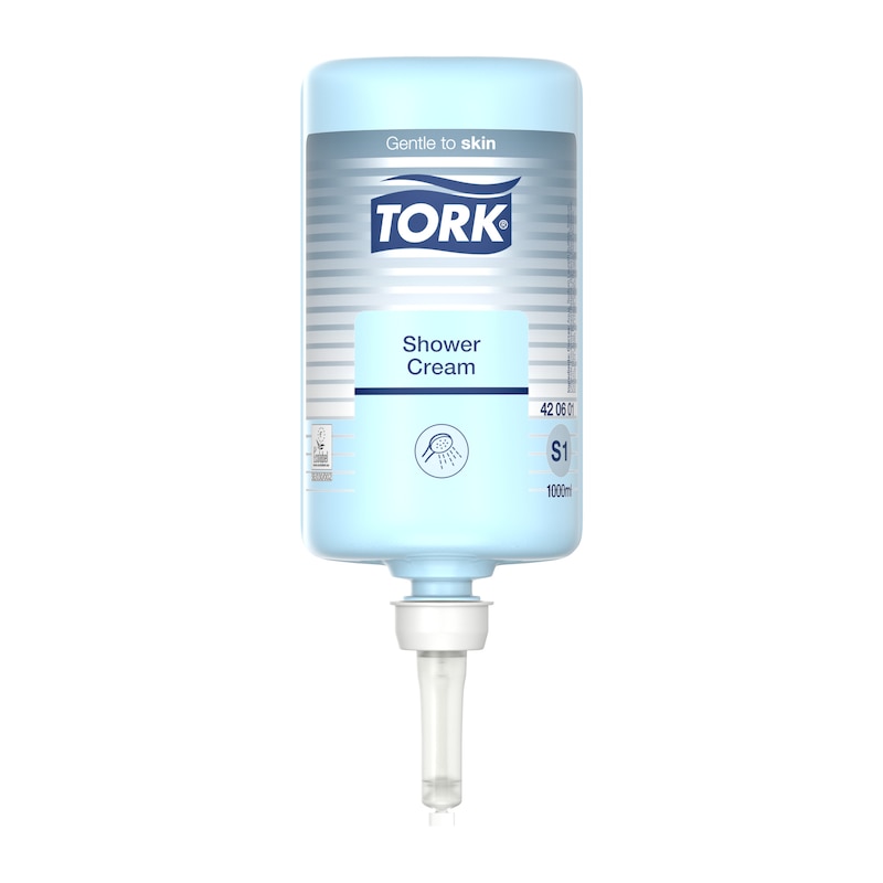 Sæbe Tork Hair and Body Premium med Farve/Parfume til S1 1 ltr Blå 6 fl x 1 ltr/krt