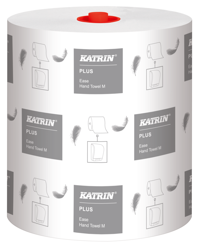 Aftørringspapir Katrin Ease Sy 2-lags 20cmx120m 6rl/krt