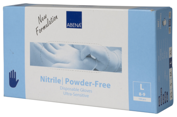 Nitrilhandske transparent L, pudderfri 100 stk/pk