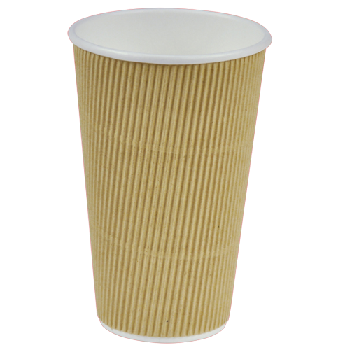 Kaffebæger Ripple wall 16oz 473ml Ø90/58x137mm brun 500stk/krt