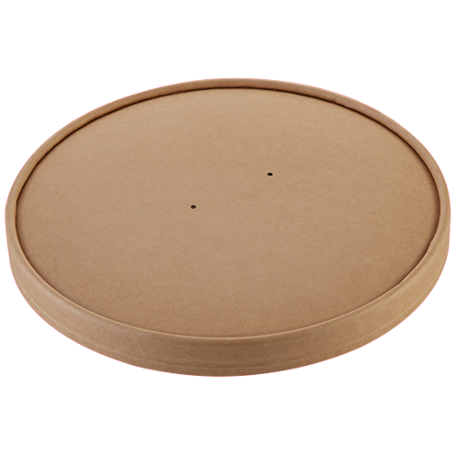 Paplåg 26/38oz 750-1100ml natur Ø185x15mm brun ubleget PE 300stk/krt