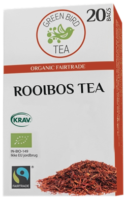 Green Bird Rooibos Te Økologisk Fairtrade Krav 8x20 Breve