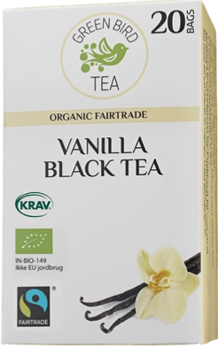Green Bird Vanilje Sort Te Økologisk Fairtrade Krav 8x20 breve