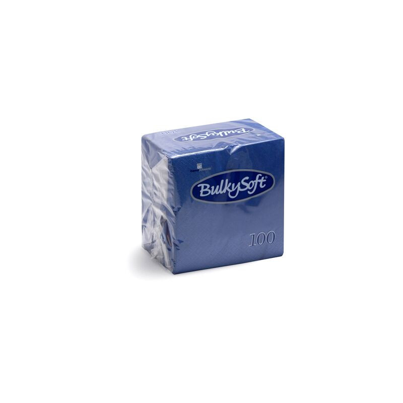 BULKYSOFT SERVIET BLUE 40X40, 3 LAG, 1/8 FOLD, 100X10 PK/KRT