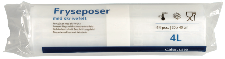 Frysepose, 4 l, klar, LDPE/virgin, 20x40cm 56 rl/krt