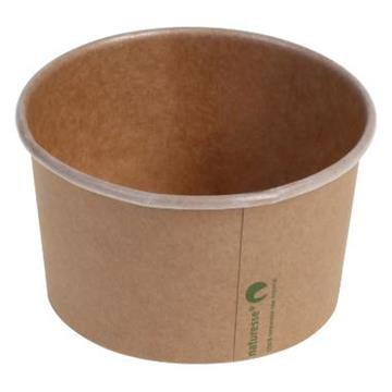 Isbæger 360 ml 12 oz Ø105x60 mm kraft pap PLA bionedbrydelig Brun - 500 stk/krt