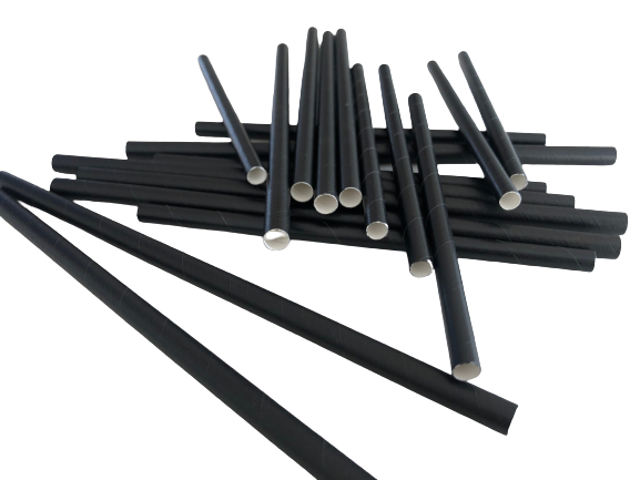 Papirsugerør sort 25cm, Ø8mm, 20x100 stk/krt