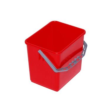 Spand, 6L, Rød m/hank - 1 stk