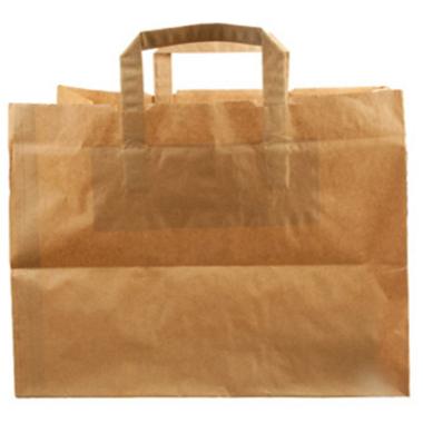 Bærepose neutral brun papir 41l 360x315x360mm 110g 125 stk/krt