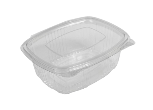 Salatbæger, klar, m/hængslet låg, 500ml, 5pk x 100stk/krt