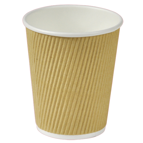 Kaffebæger Ripple wall 8oz 234ml Ø80/56x90mm brun 500stk/krt