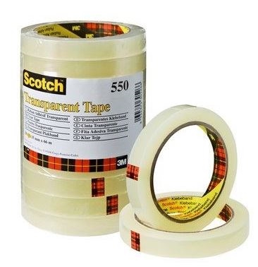 Tape Scotch kontortape 550 transparent 19mmx33m 8 Rul/pk