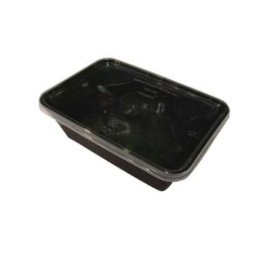 Plastbakke 650 ml 120x175x50 mm Sort Nudelbakke til Microovn med Låg 250 STK/krt