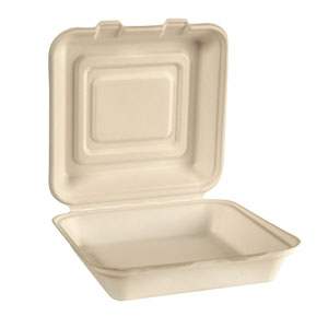 Fiber meal box 1 rum rektangulær 300 stk/krt