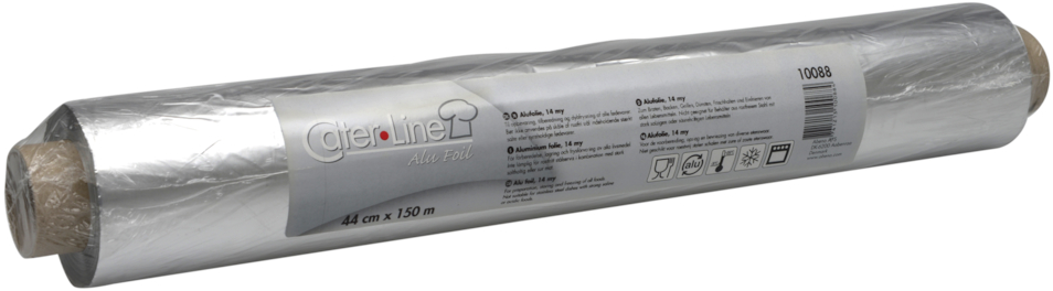 Alufolie 150m x 44cm, sølv, aluminium 4ruller/krt