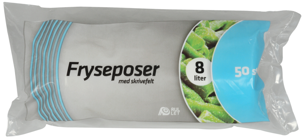 Frysepose, 8 l, klar, LLDPE Borstar/virgin, 25x50cm 50 stk X 24 rl/krt
