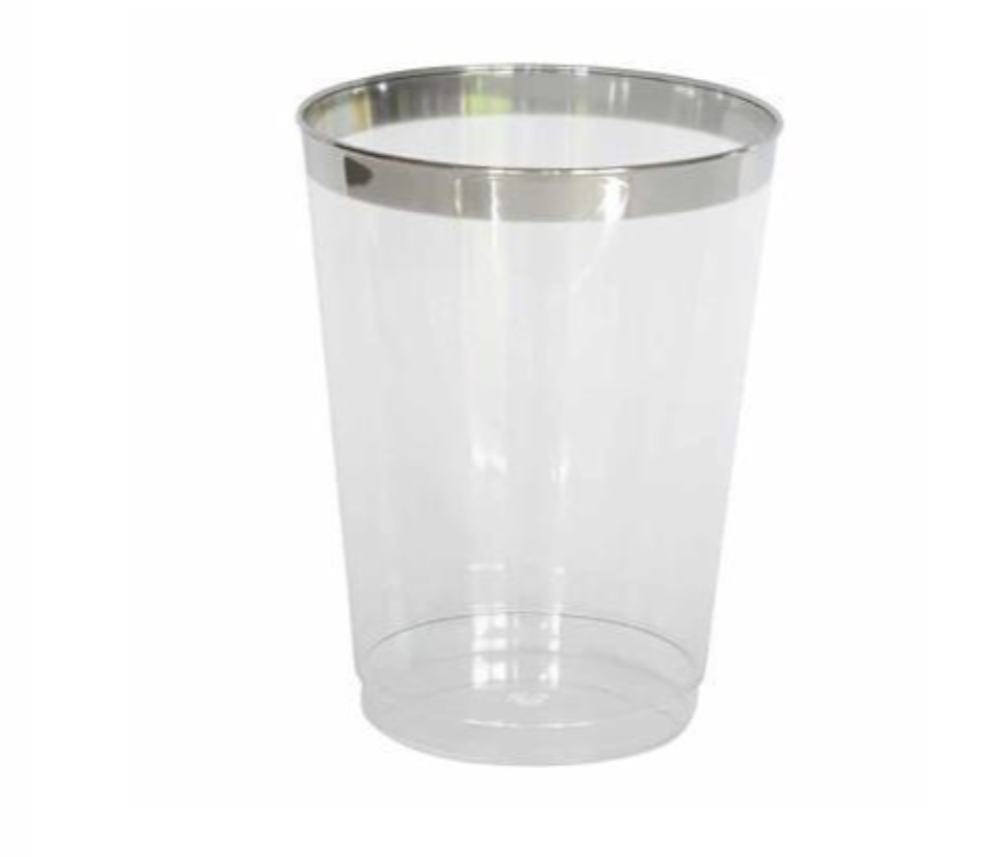 Plastglas, Celebrations, 30 cl, m/sølvkant - 12 stk/pk