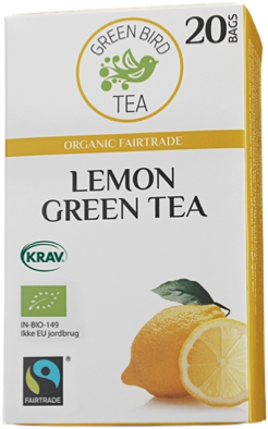 Green Bird Citron Grøn Te Økologisk Fairtrade Krav 8x20 Breve