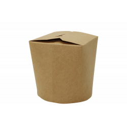 Bionedbrydelig wokboks, 750 ml/ 26 oz, brun, CPLA-coated, kolli 500stk/krt