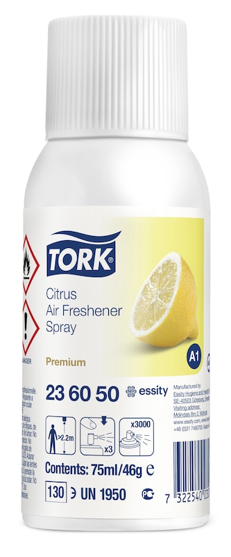 Duftfrisker Tork airfreshener A1 spray Citrus duft 75 ml 12 ds x 75 ml/krt