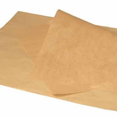 Burgerpapir, 450x600 mm, 40 gr., naturlig Greaseproof Brun FSC - 500 stk/krt