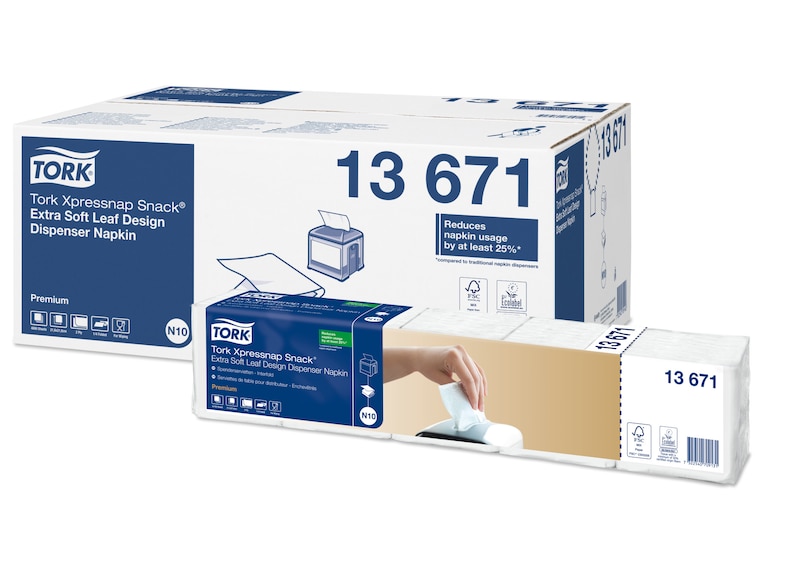 Serviet Tork N10 216x216 mm 2-lag Hvid 8 pk x 500 STK/krt