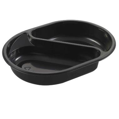 Bakke 2-rum 395/500 ml 238x176x40 mm Oval PP Sort 240 stk/krt