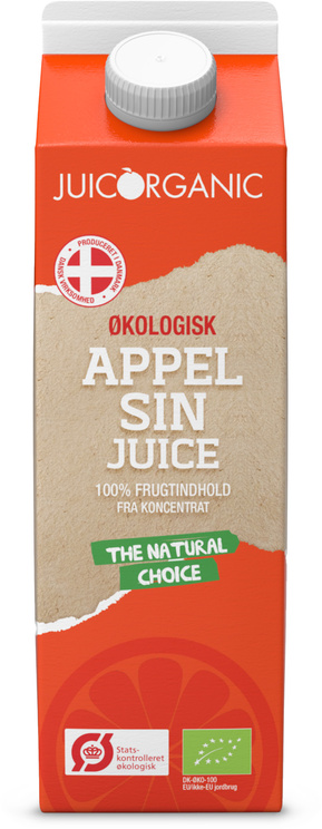 JuicOrganic Økologisk Appelsinjuice RTD, pap, 1 L x 12 stk.