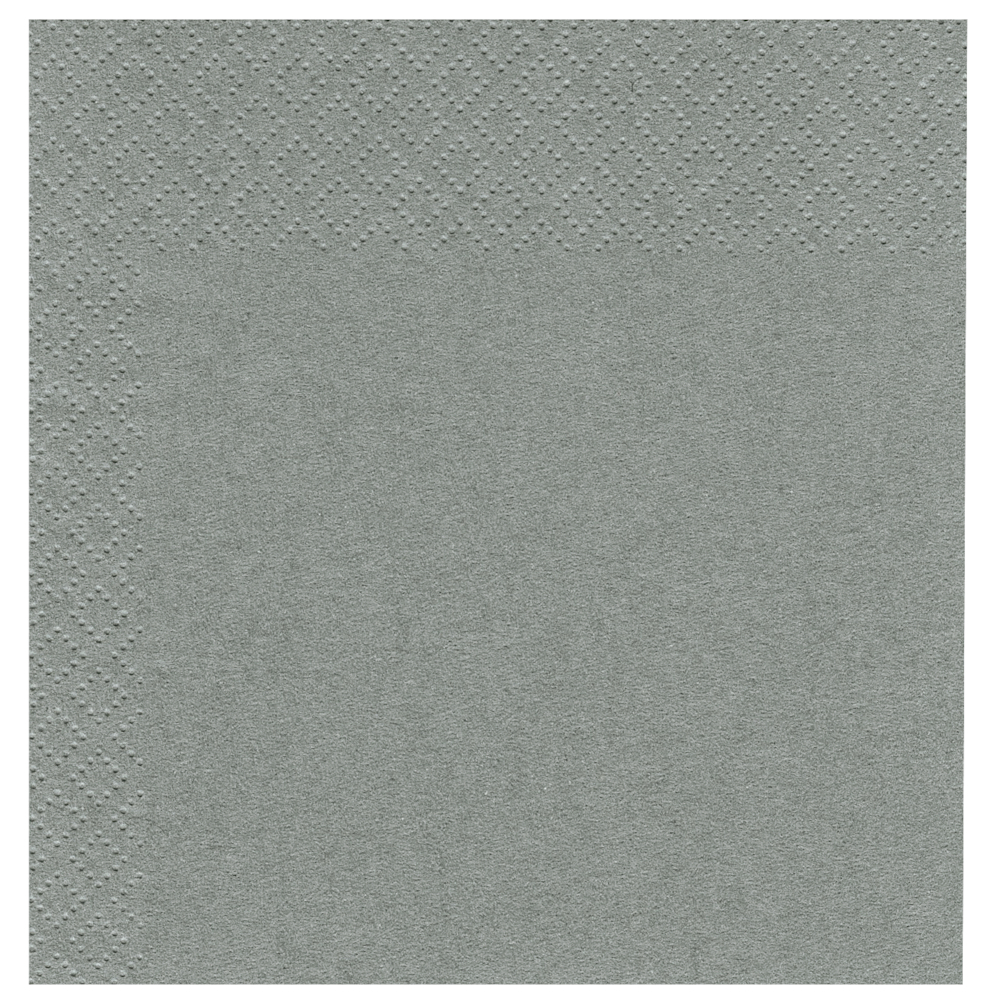 Middagsserviet, 3-lags, 1/4 fold, 40x40cm, grå, nyfiber - 1400 stk/krt