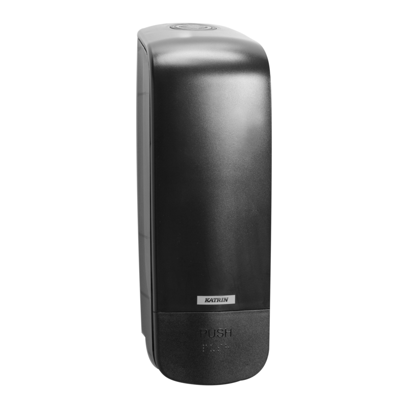 Dispenser sæbe Katrin plast sort til refill 1l 