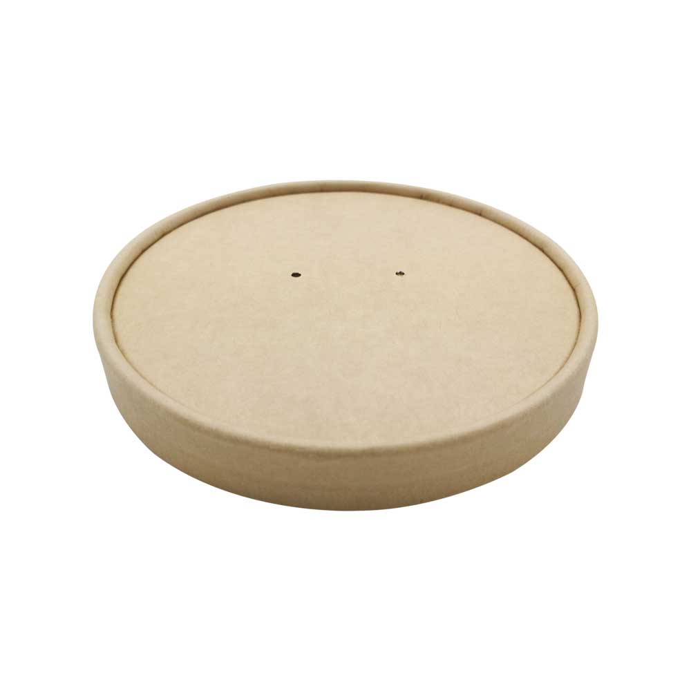Låg til suppeskål med huller 2-lags 26-32oz, 750-960ml natur Ø115x15mm ubleget brun 500stk/krt