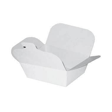 Kinaæske lille hvid karton/PE 500ml 89x109x48mm 10x60 stk/krt