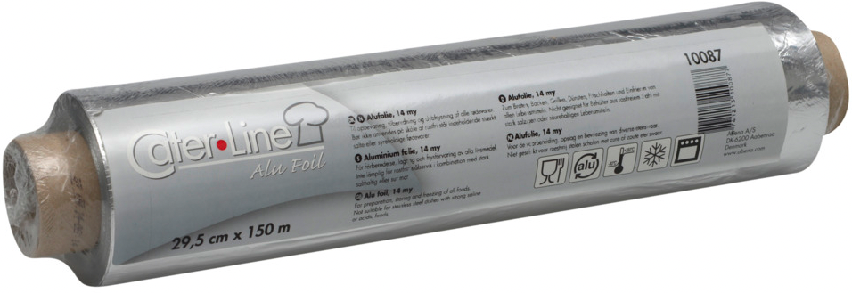 Alufolie 14 my 150m x 29cm, sølv, aluminium 4ruller/krt
