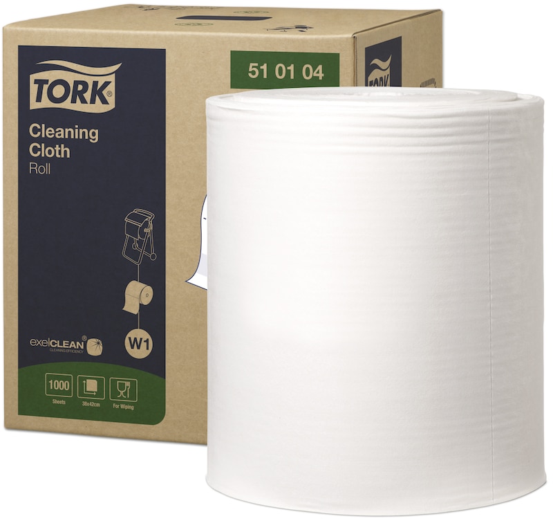 Aftørringsrulle Tork W1 Industri 1-lag 42 cm x380 m 1 rl/krt