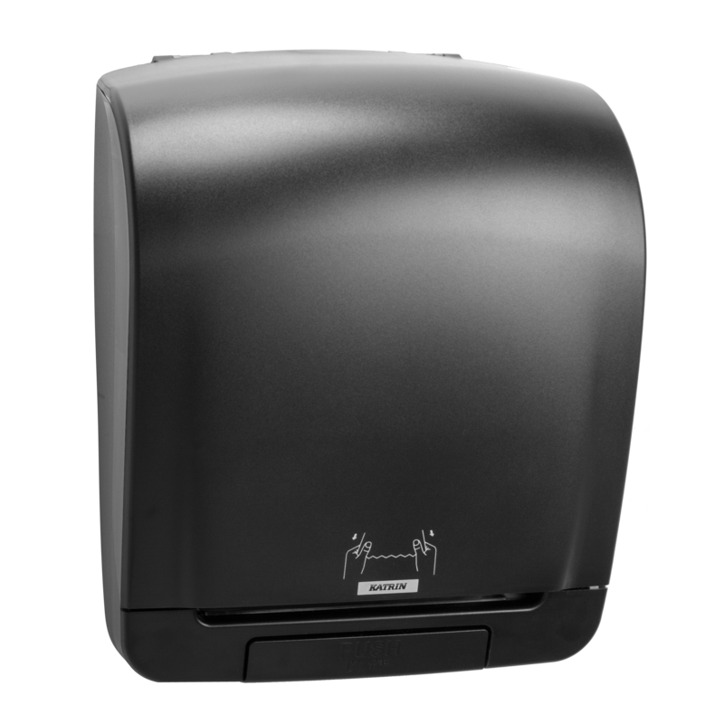 Dispenser håndklæderulle Katrin plast sort 