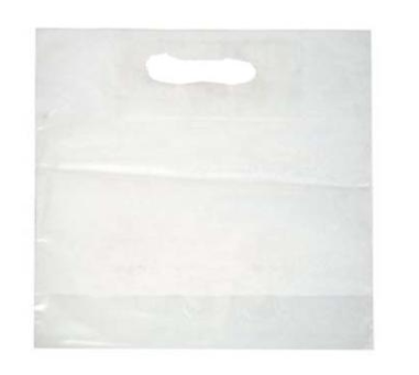 Bærepose 400x450/50 mm 45 my LDPE med 50% Genbrugsplast Hvid 500 stk /Krt