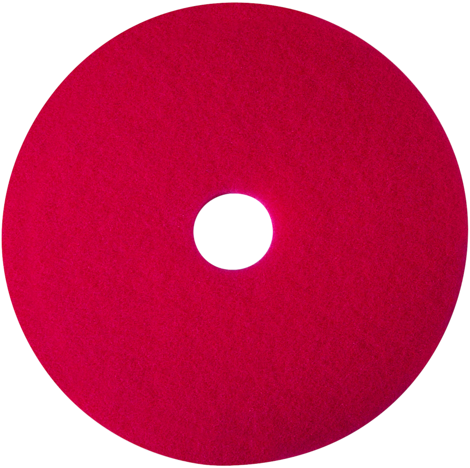 Gulvrondel, 3M Scotch-Brite, 13", Ø330mm, rød, 85 mm, polyester/RPET, til daglig rengøring 1 stk