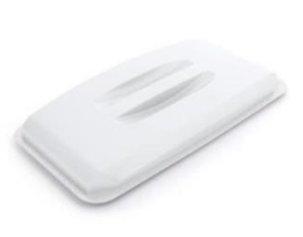 Låg til 60L beholder L50xB27xH57.5cm. Plast Hvid