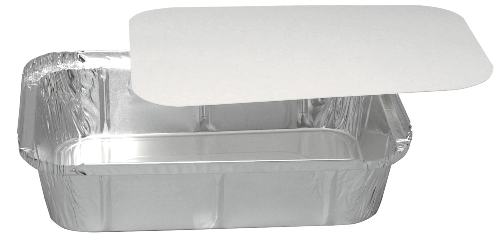 Låg, 25,1x18,5cm, hvid, pap/aluminium 500 stk/krt