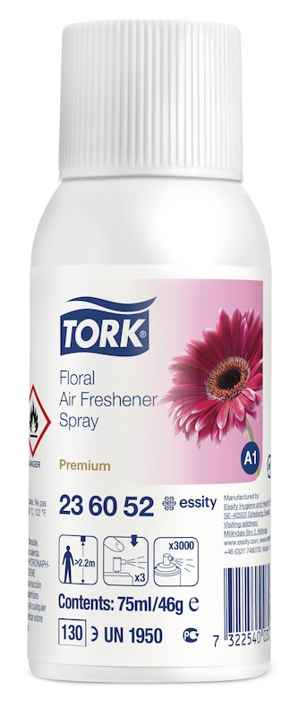 Duftfrisker Tork Airfreshener A1 spray Blomst duft 75ml x 12 stk/krt