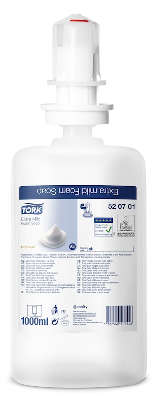 Skumsæbe Tork Premium Extra Mild S4 1l 6x1 l/krt