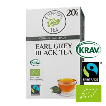 Green Bird Tea Earl Grey Sort Te Økologisk, FairTrade, KRAV 8x20 breve/krt