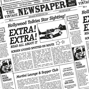 Burgerpapir Old News 300x300 mm 38 gr naturlig Greaseproof 1000 STK/krt