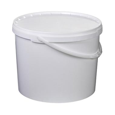 Spand, hvid, PP, 10L,  Ø289x225mm, m/plasthank